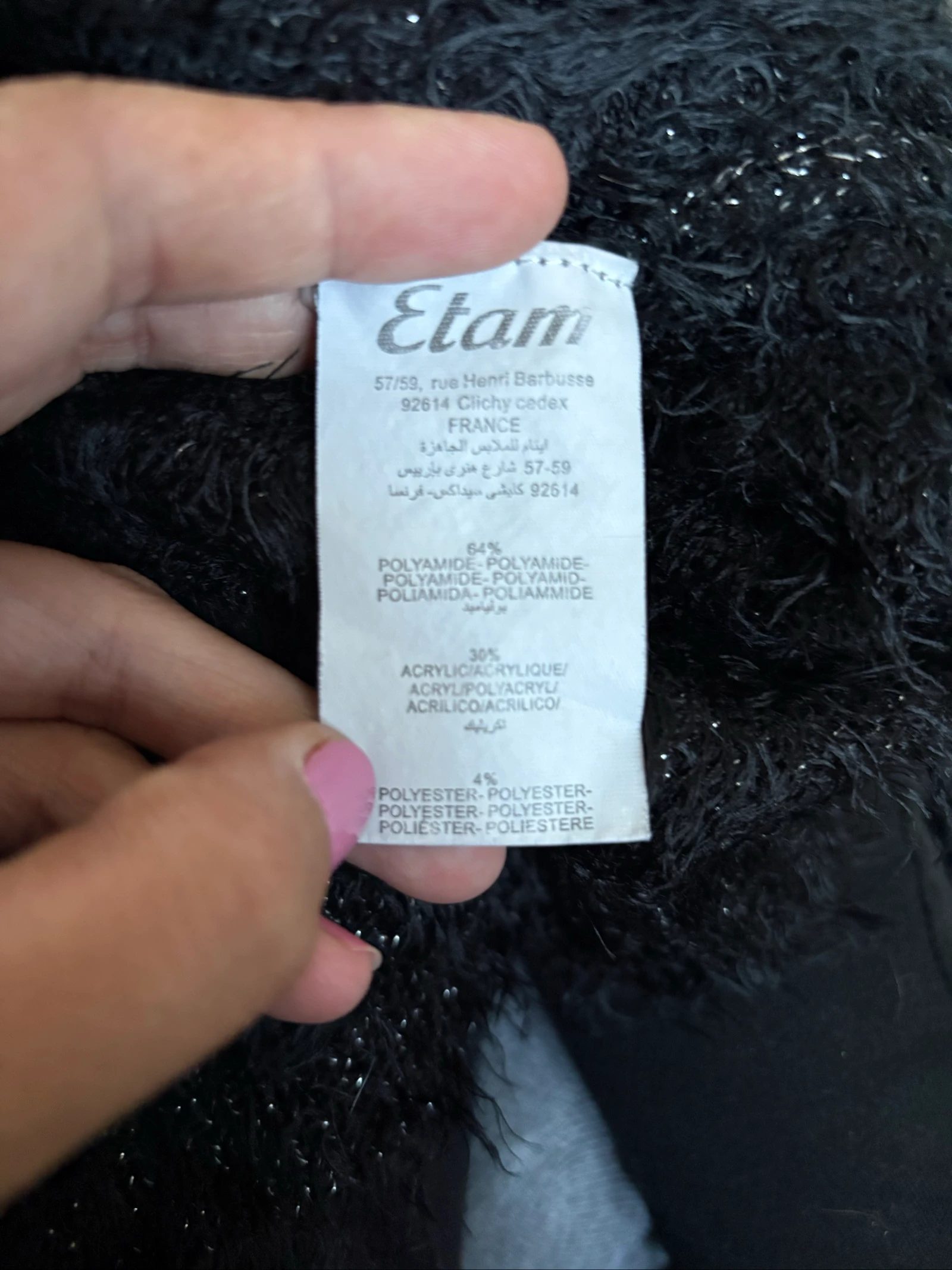 Suéter mujer talla M negro y plateado Etam – photo 5